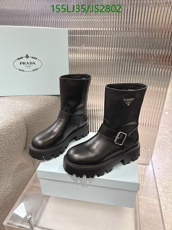 Prada Women's Black Leather Ankle Boots with Buckle Detail - EU35-41