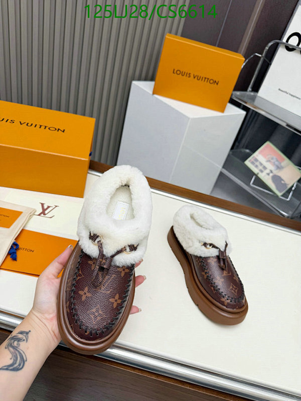 Louis Vuitton Women's Brown Fur-Trimmed LV Monogrammed Leather Loafers, EU35-EU42