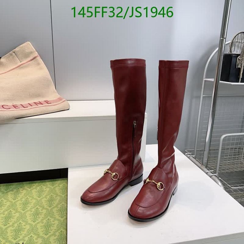 Gucci Women's Knee-High Boots in Bordeaux Leather with Horsebit Detail