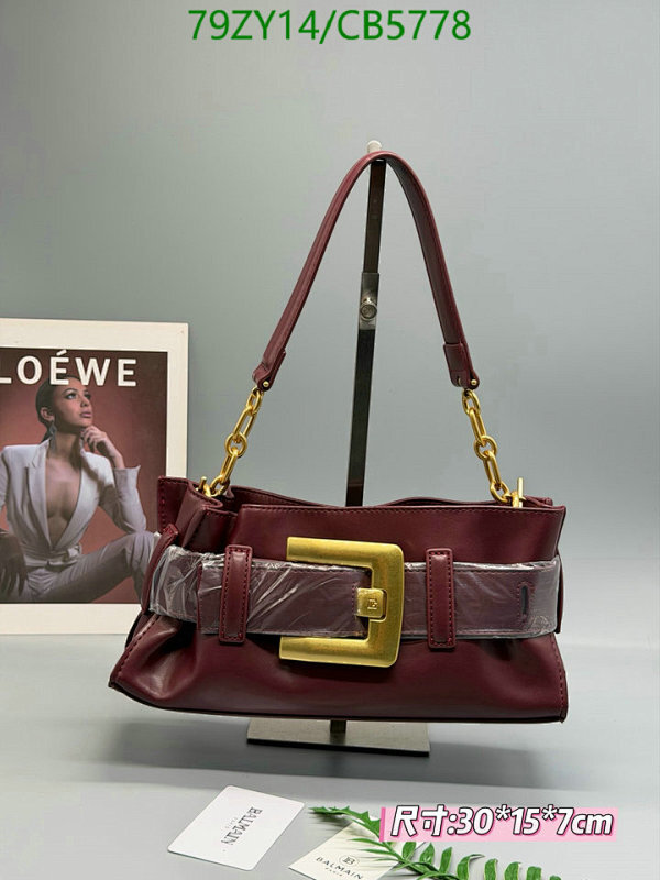 Balmain 112510 Burgundy Genuine Leather Shoulder Bag 30*15*7cm 6 Balmain 112510 Burgundy Genuine Leather Shoulder Bag 30*15*7cm