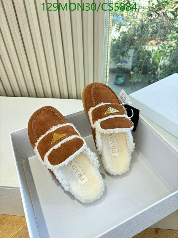 Prada Women's Brown Wool Blend Loafers with Shearling Lining - EU35-41