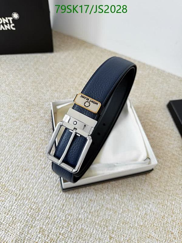 Montblanc Leather Belt, 3.5cm Width, Adjustable Length, Classic Buckle