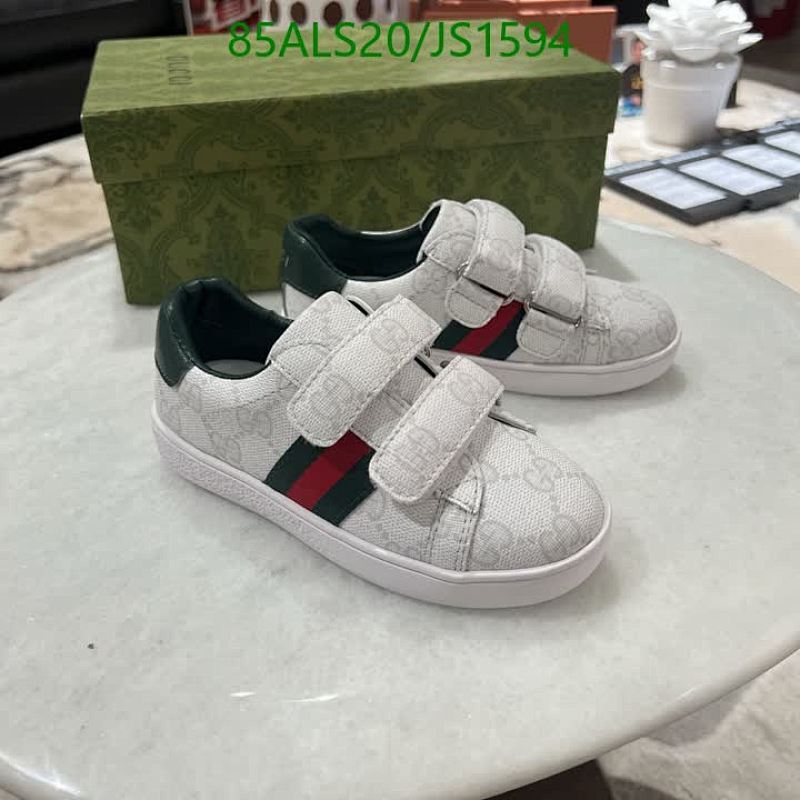 Gucci Kids White GG Supreme Sneakers with Straps - Size EU23-35