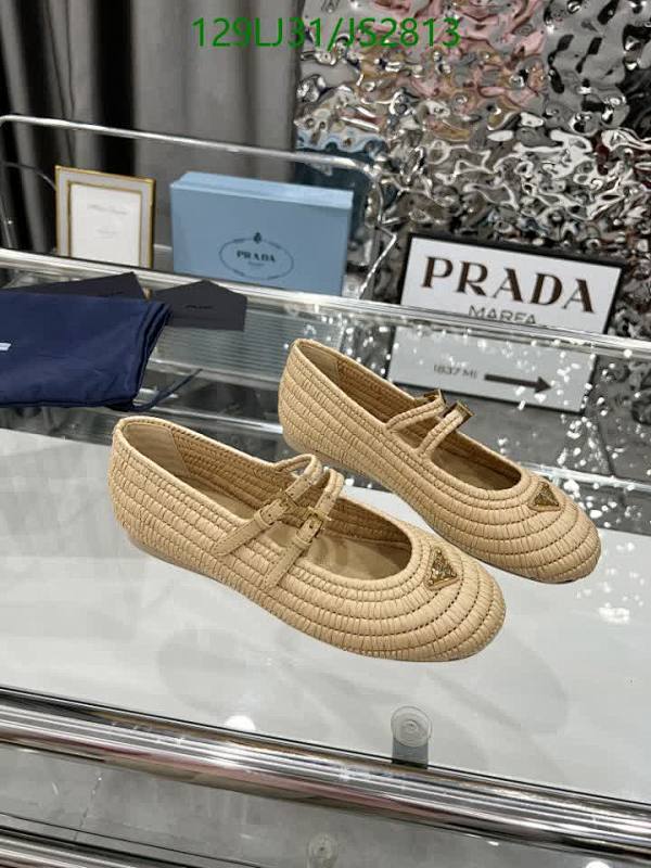 Prada Raffia Ballerinas with Strap - Women's Shoes - Beige, EU35-EU41