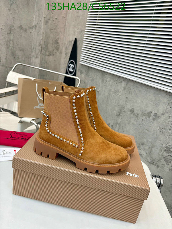 Christian Louboutin Women's Brown Suede Chelsea Boots with Studded Detailing