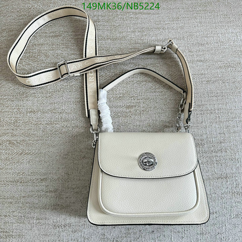 Marc Jacobs Leather Flap Crossbody Bag, Ivory White, 22.5*17*9CM