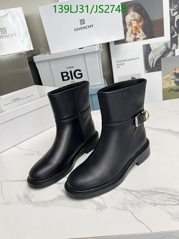 Givenchy Women's Black Leather Ankle Boots with Buckle Detail, EU35-41