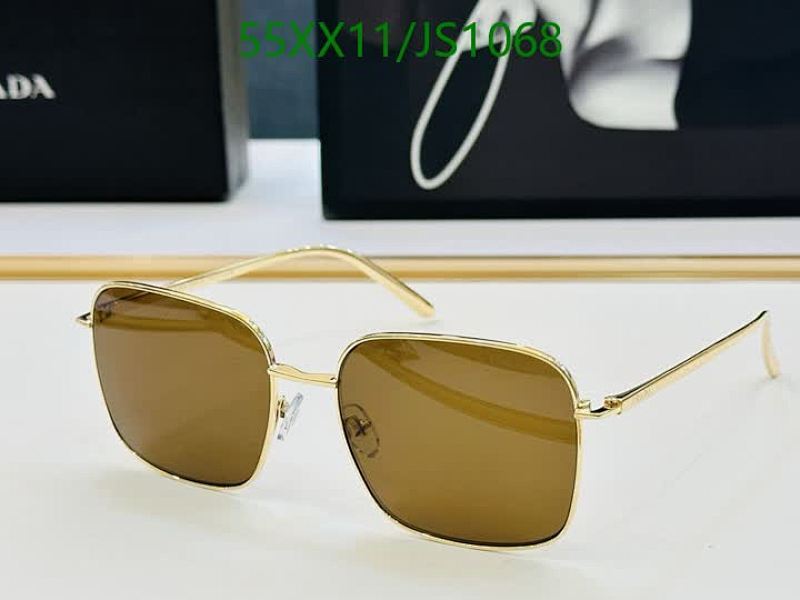 Prada JS1068 Gold Frame Sunglasses with Brown Lenses - 57-17-140 3 Prada JS1068 Gold Frame Sunglasses with Brown Lenses - 57-17-140