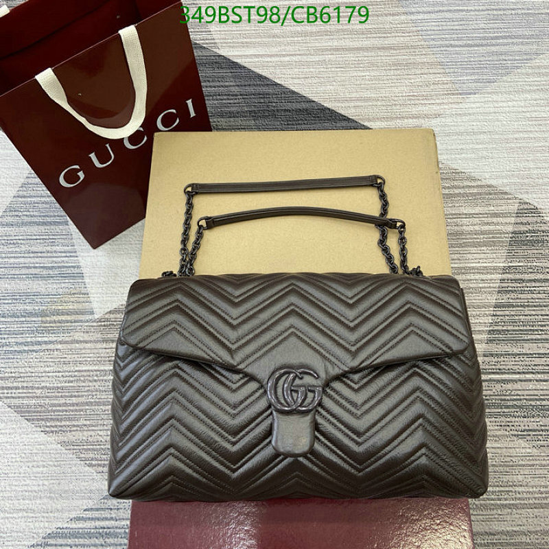 Gucci GG Marmont Flap Bag Genuine Leather 37.5 cm - Brown