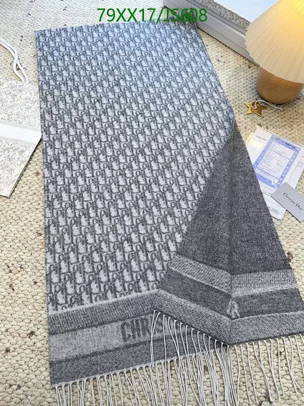 Elegant Dior Gray Cashmere Scarf, 180cm - Warm and Stylish for Any Occasion