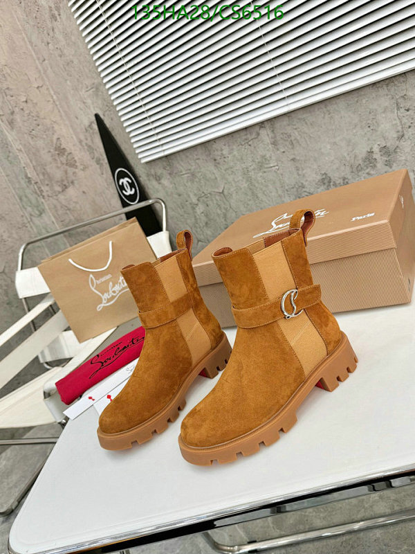 Christian Louboutin Women's Suede Chelsea Boots with Lug Sole - Brown 6 Christian Louboutin Women's Suede Chelsea Boots with Lug Sole - Brown