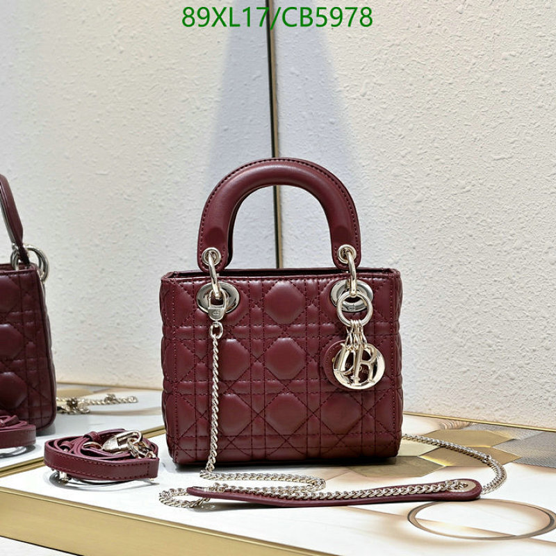 Dior Lady Dior Micro Bag Burgundy Sheepskin with Cannage Stitching, 17 CM