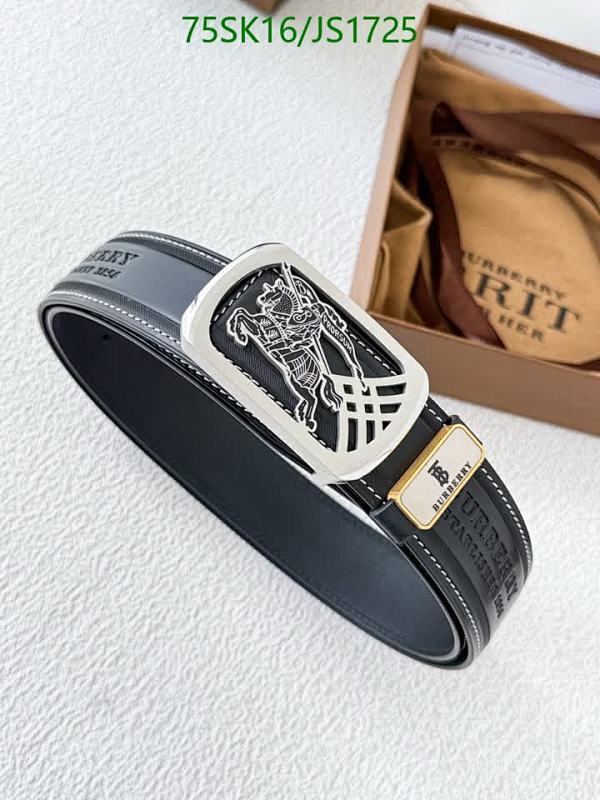 Burberry Men's Belt Cowhide Leather with Iconic Logo Buckle, Width 3.8cm