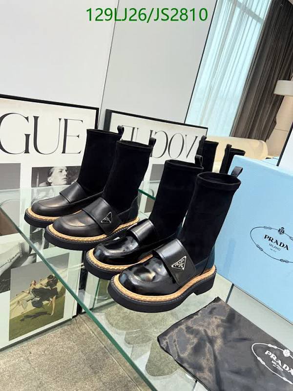 Prada Women's Black Leather Ankle Boots with Strap Detail - EU35-41