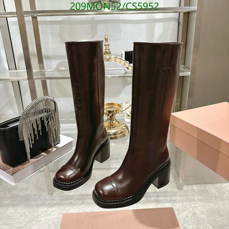 Miu Miu Women's Brown Leather Knee High Block Heel Boots, EU Size 35-41