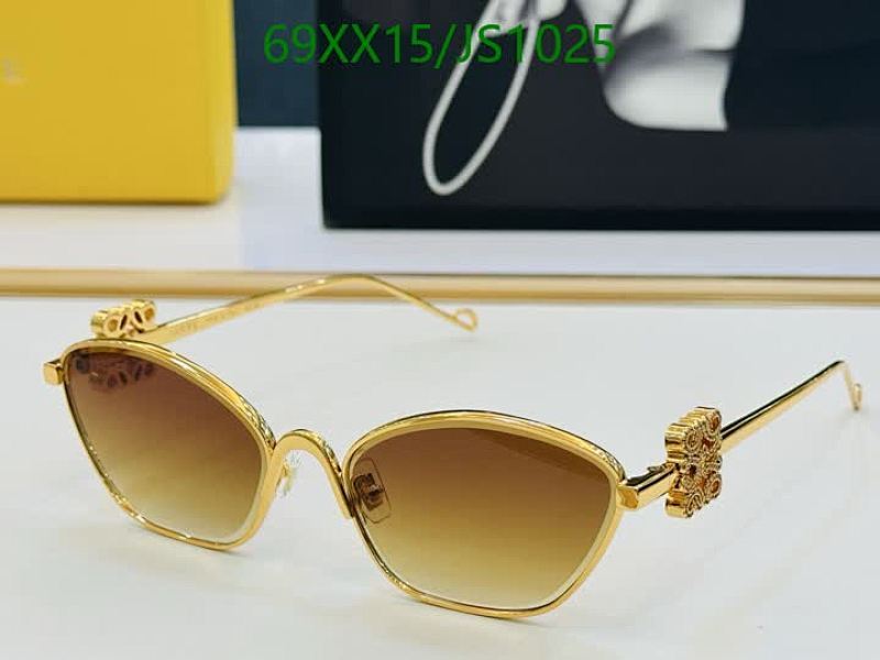 Loewe JS1025 Gold-Tone Cat Eye Sunglasses with Brown Gradient Lenses