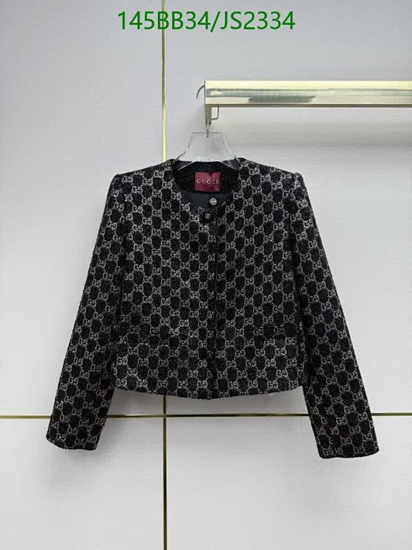 Elegant Gucci All-Over GG Logo Pattern Cropped Jacket, Black, Size S-M-L