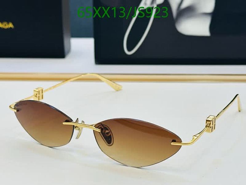 Balenciaga JS923 Rimless Sunglasses,Gold Frame, Brown Gradient Lenses 64-16-135