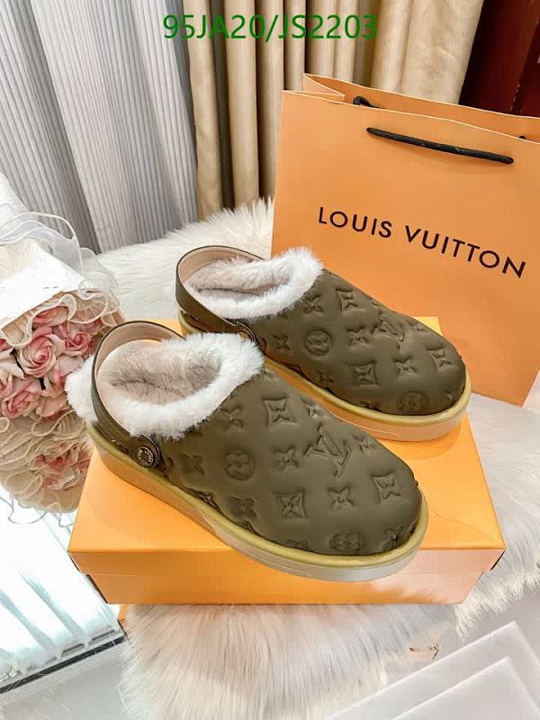 Louis Vuitton Women's Monogram Fur Lined Clogs, Stylish and Comfortable Shoes