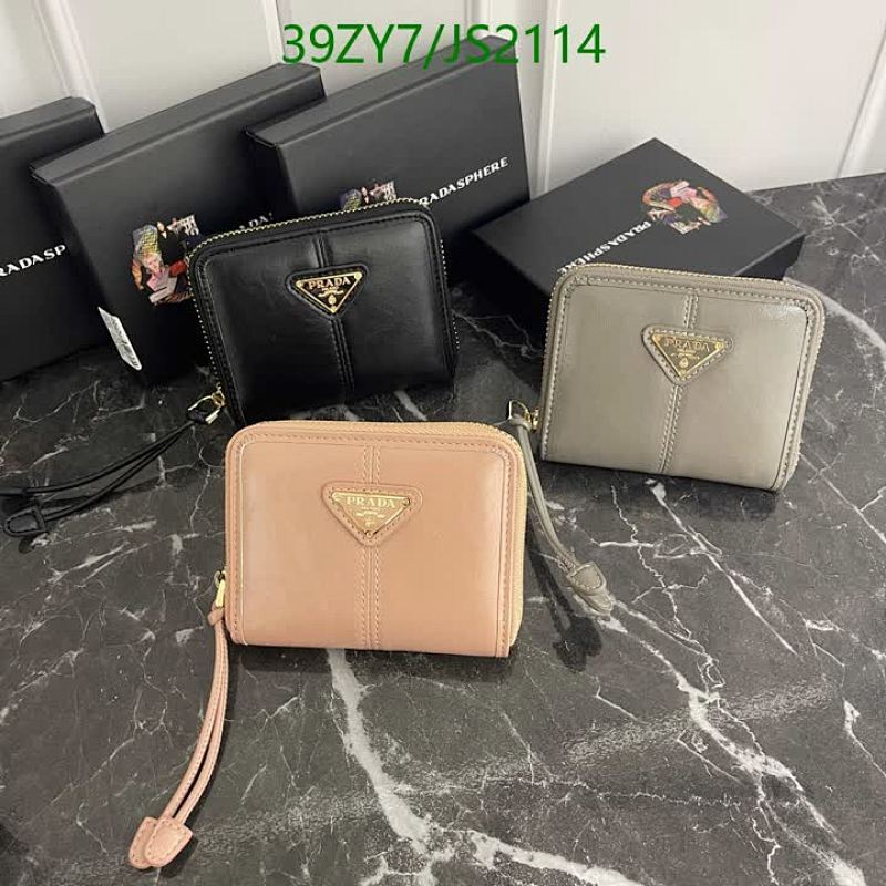 Prada Genuine Leather Wallet - Compact Zip-Around with Iconic Logo Detail