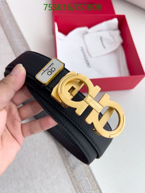 Salvatore Ferragamo Reversible Leather Belt with Golden Double Gancini Buckle