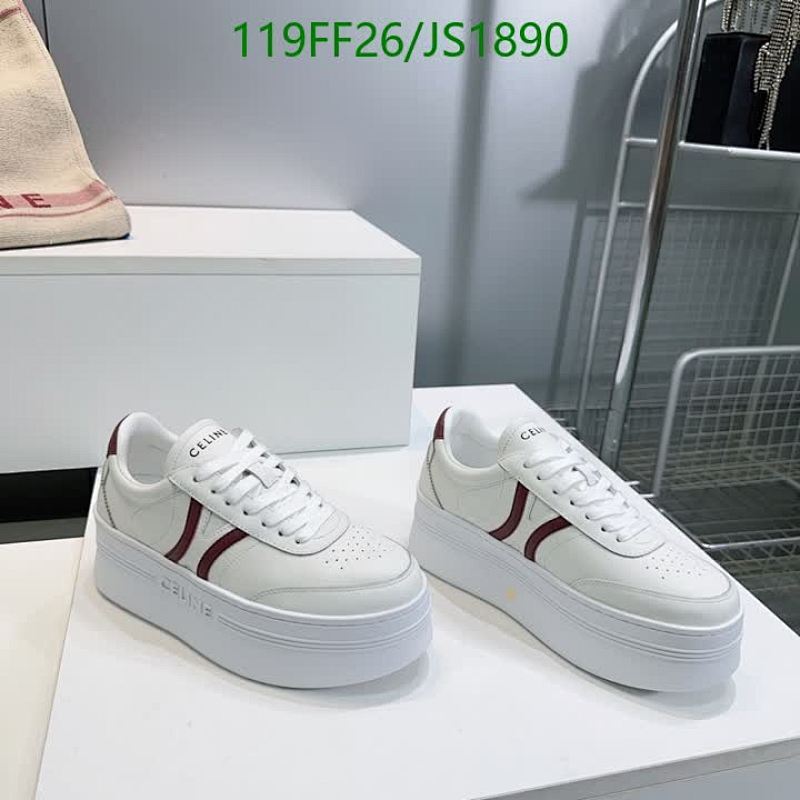 Celine Women's White Leather Platform Sneakers - EU35-40