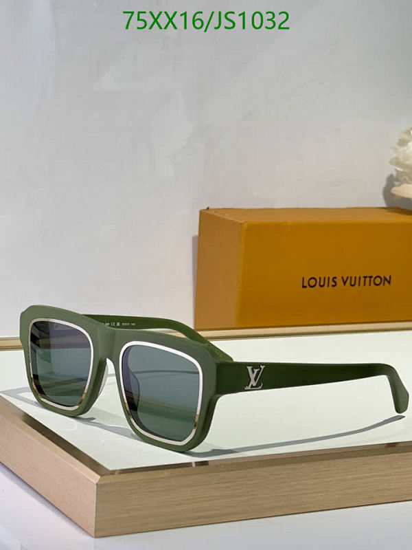 Louis Vuitton JS1032 Green Square Sunglasses, 53-21-145 3 Louis Vuitton JS1032 Green Square Sunglasses, 53-21-145