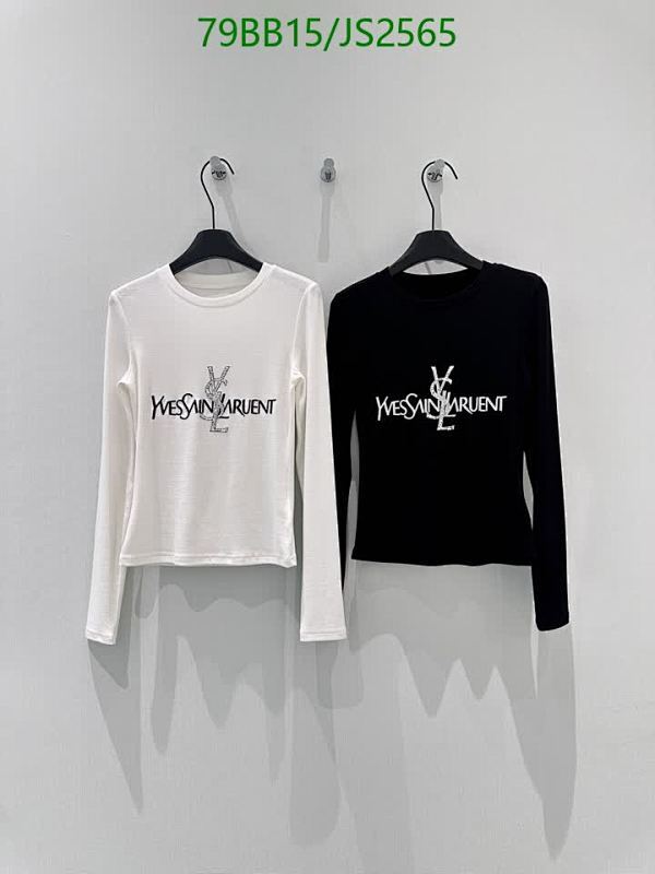 Yves Saint Laurent Long Sleeved Cotton T-Shirt with Logo - Stylish & Comfy
