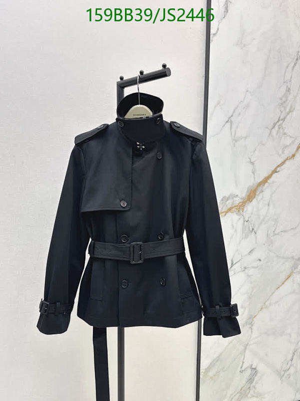 Burberry Cotton Blend Trench Coat with Belt - Black, S-M-L Sizes Available