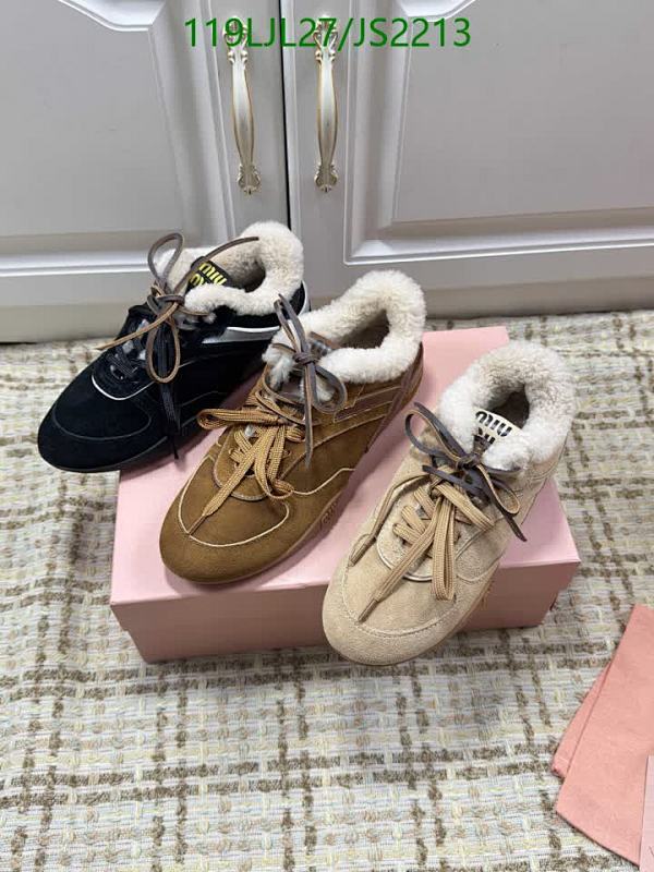 Miu Miu Women's Cowhide and Wool Sneakers, Unisex EU Size 35-45 - JS2213