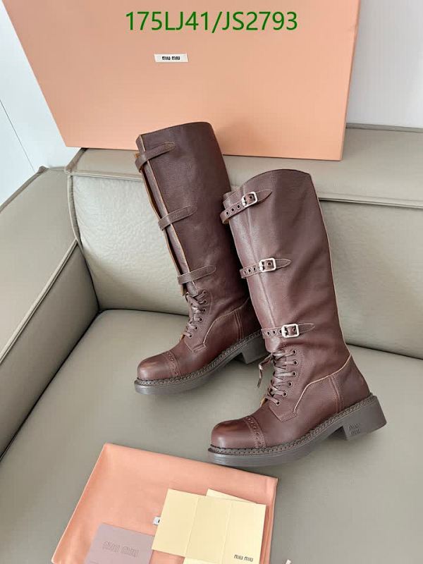 Miu Miu Women's Knee-High Leather Boots with Buckle Detail - EU35-41