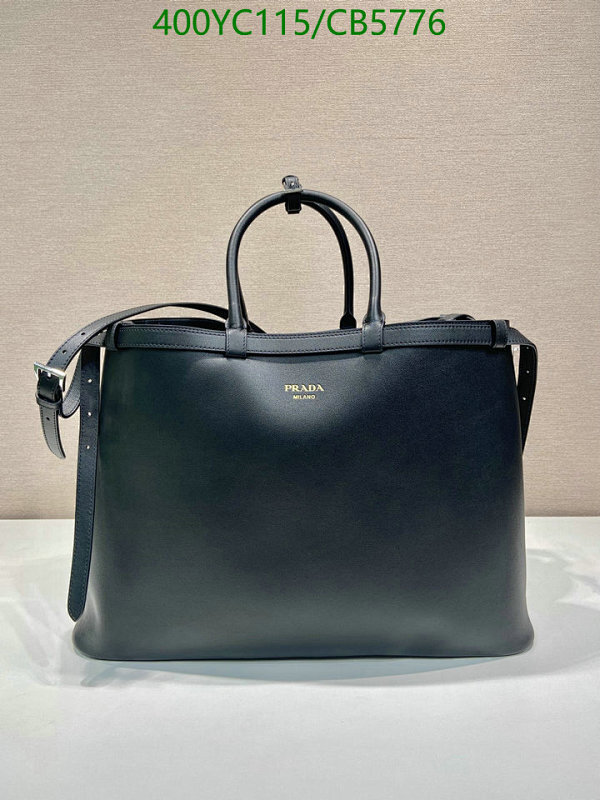 Prada 1BG126 Genuine Leather Tote Bag, 48cm, Black, Mirror Quality