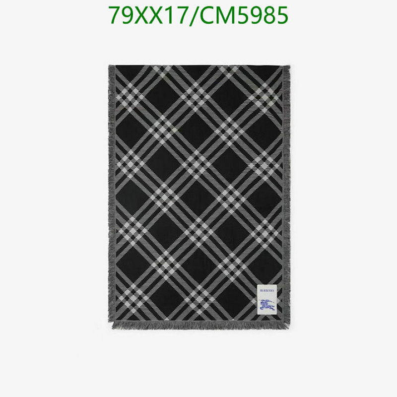 Burberry Classic Check Wool-Silk Scarf, 200x65cm - Black & White