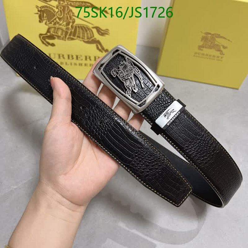 Burberry Black Leather Belt With Silver Buckle, 3.8cm Width, Luxury Design