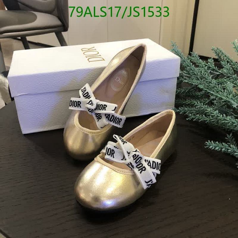 Dior Kids Ballet Flats - Gold Leather with 'J'Adior' Ribbon - Size EU26-35