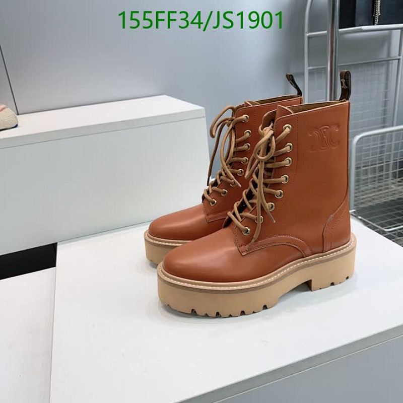 Celine Women's Leather Lace-Up Platform Ankle Boots, JS1901, EU35-EU42