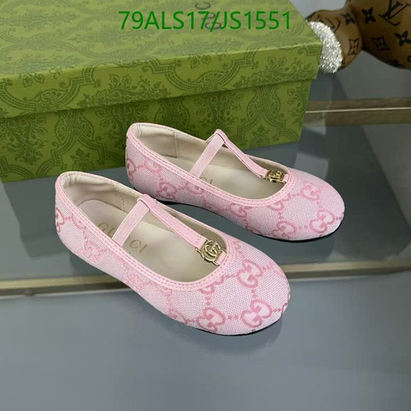 Gucci Kids Pink GG Canvas Ballet Flats with Strap (EU 26-35)