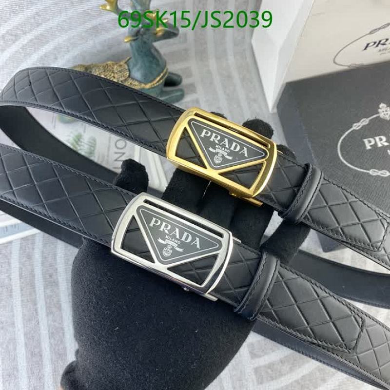 Prada Belts For Men, Cowhide Leather, Gold/Silver Buckle, Width 3.5cm