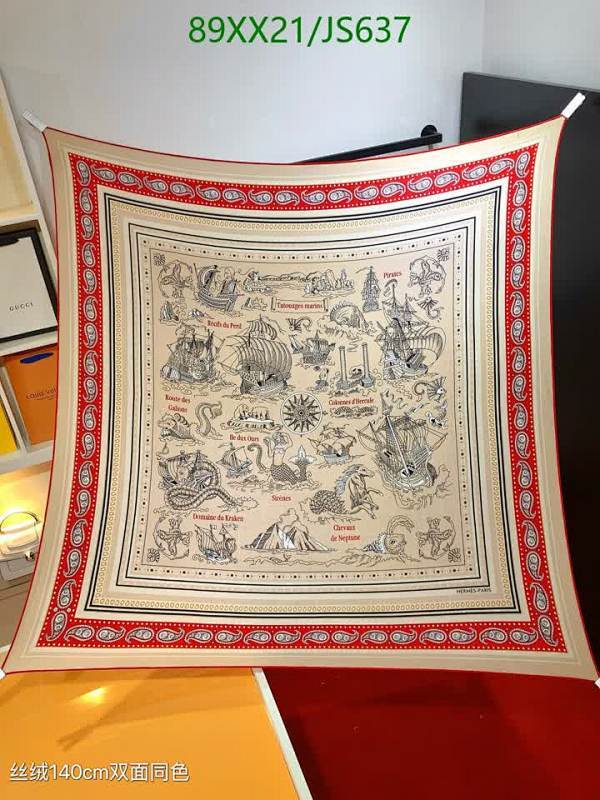 Hermès Silk Cashmere Scarf 140x140cm - Nautical Chart Print 4 Hermès Silk Cashmere Scarf 140x140cm - Nautical Chart Print