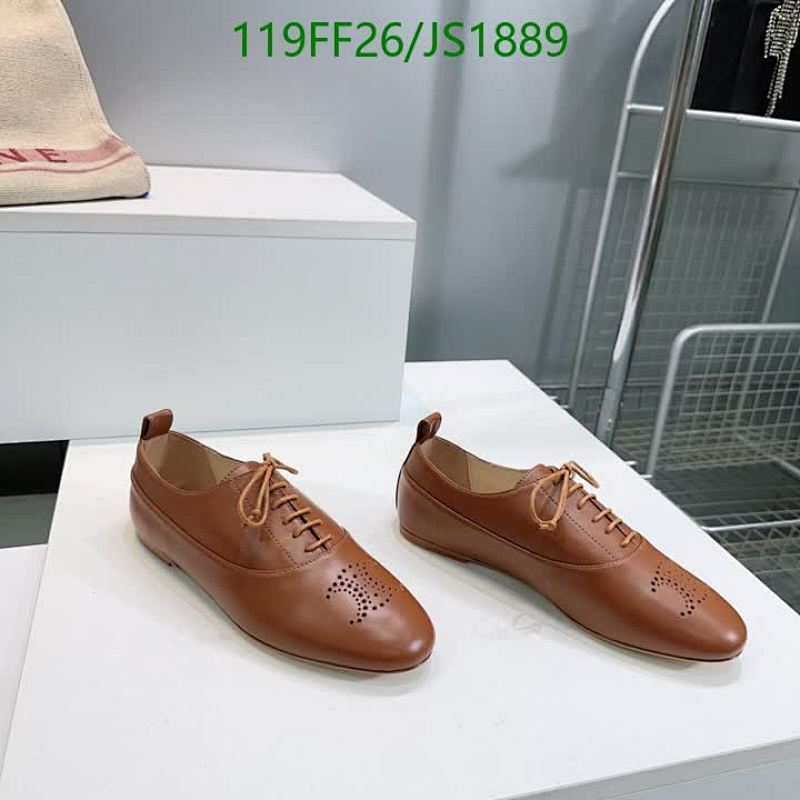 Celine Women's Brown Sheepskin Leather Lace-Up Oxford Dress Shoes - EU35-EU41