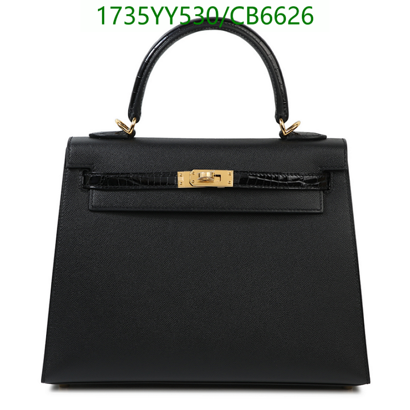 Hermès Kelly 25 Black Crocodile & Cowhide Leather Top Handle Bag