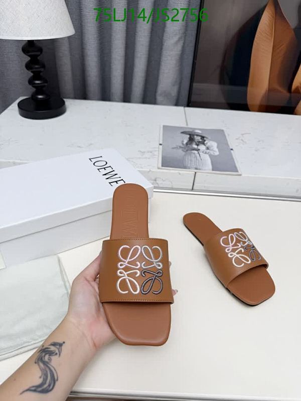 Loewe Women's Anagram Leather Slides Sandals, Comfortable & Stylish, EU35-43