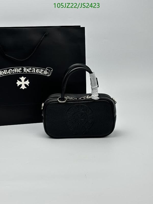 Chrome Hearts Genuine Leather Handbag, 20cm - Stylish and Compact