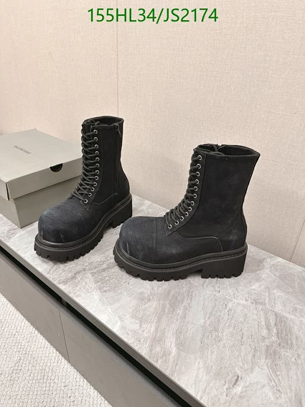 Balenciaga Lace-Up Ankle Boots for Men and Women - Black, EU35-45