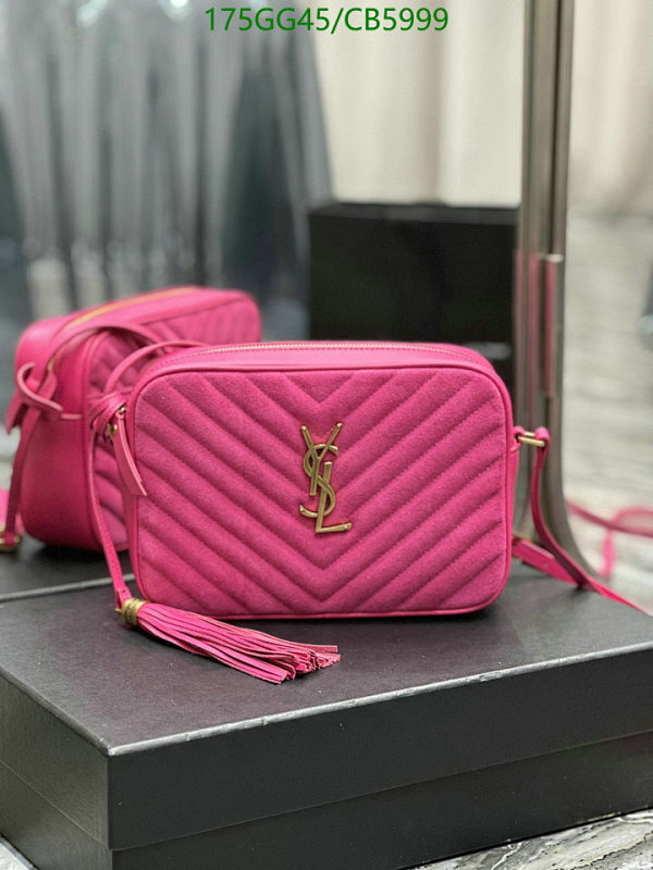 Yves Saint Laurent Lou Camera Bag in Pink Matte Leather with Tassel