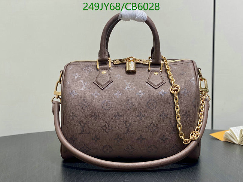 Louis Vuitton Speedy Bandouliere 25 Brown Monogram Empreinte Leather Handbag