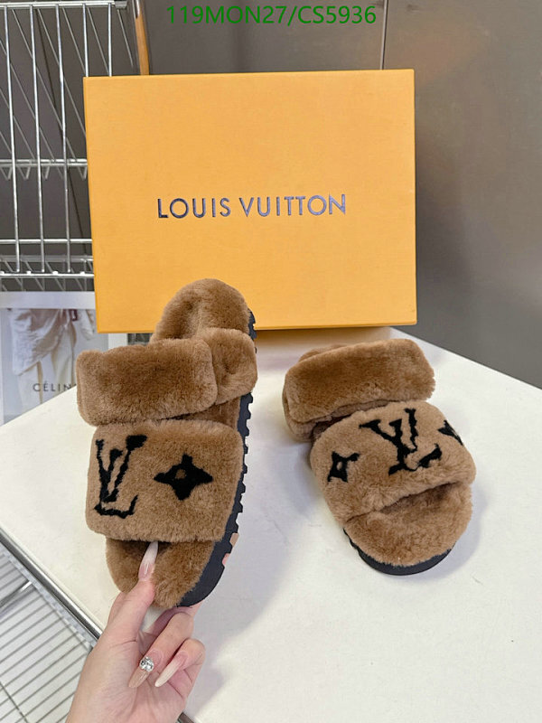 Louis Vuitton Women's Wool Shearling Slides Sandals EU35-40 - Cozy & Stylish