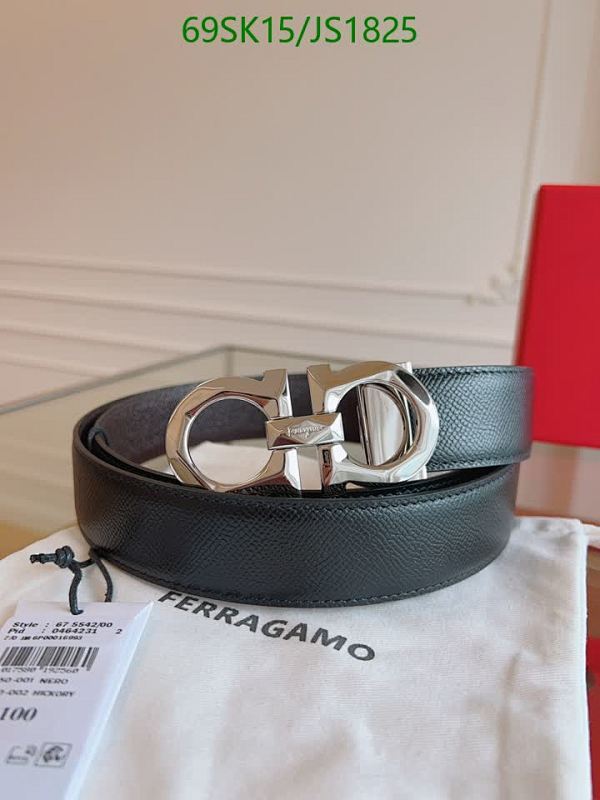 Salvatore Ferragamo Men's Leather Belt with Iconic Double Gancini Buckle