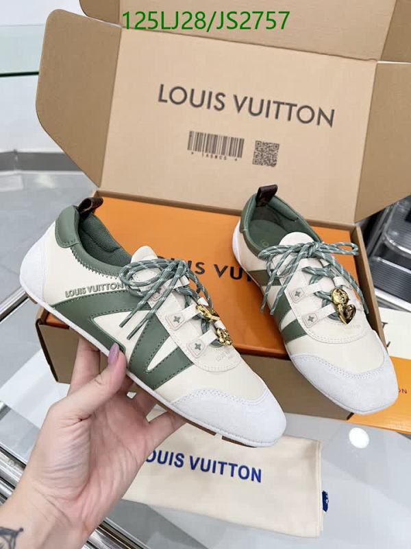Louis Vuitton Women's Green and White Leather Sneakers - EU35-EU41
