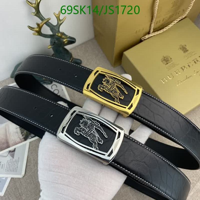 Burberry Belts for Men, Cowhide Leather with Classic Buckle Design, Width 3.8cm